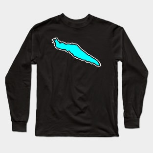 Texada Island Silhouette - Simple Blue Turquoise Souvenir - Texada Island Long Sleeve T-Shirt